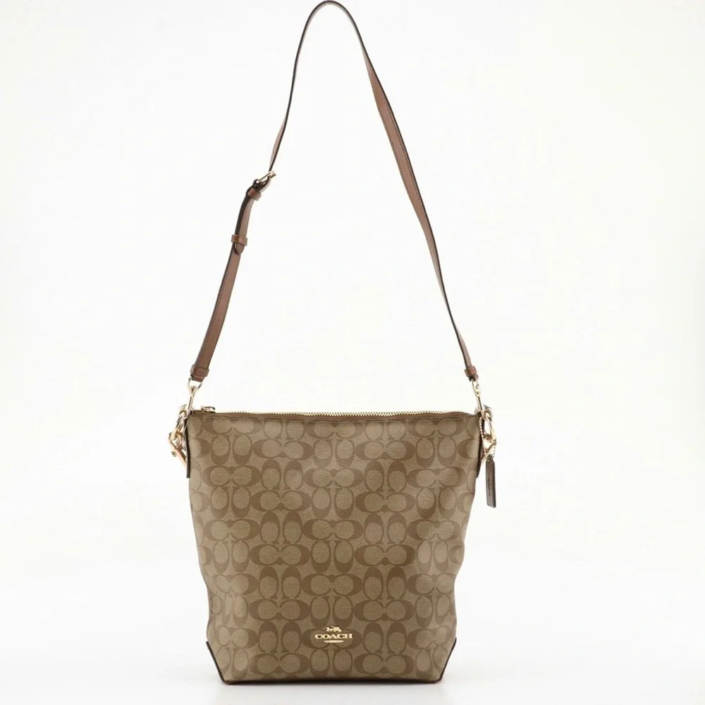 COACH SIGNATURE COATED CANVAS AND LEATHER ABBY 2 WAY BAG